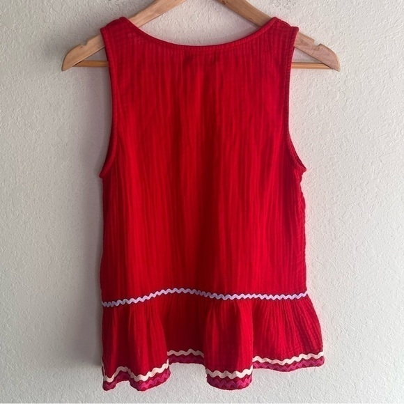 Michael Stars Red Sleeveless Holiday Blouse - Picture 3 of 5